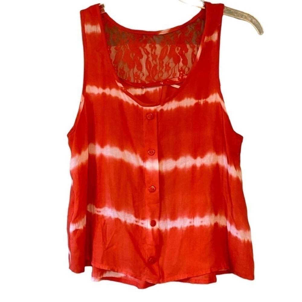 Poetry Boho Tie Dye Lace Tank Top Sz Small